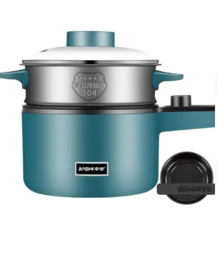 Mini electric cooking pot 1.2L non-stick 600W with two-speed knob and Nordic green finish