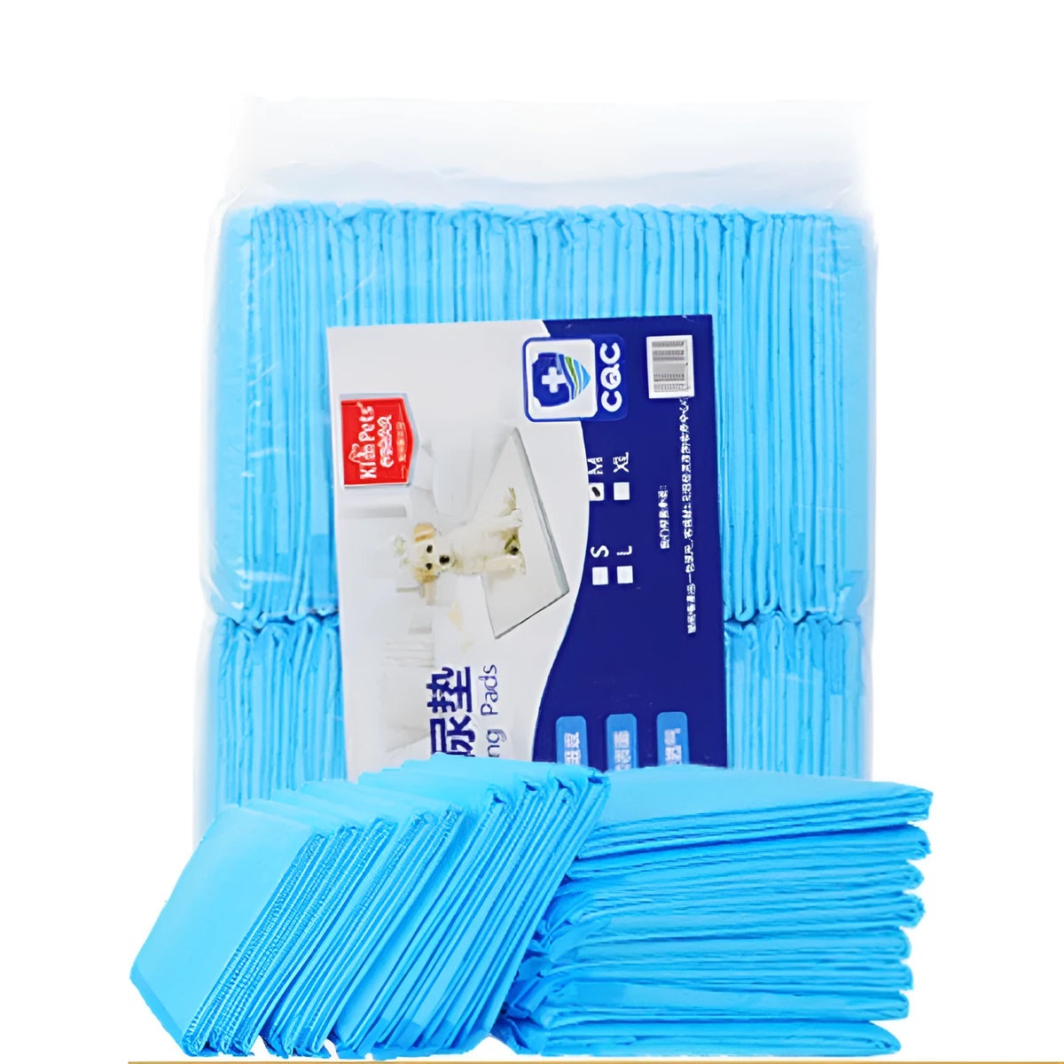 Blue disposable thickened absorbent pet diaper pad for dogs and cats