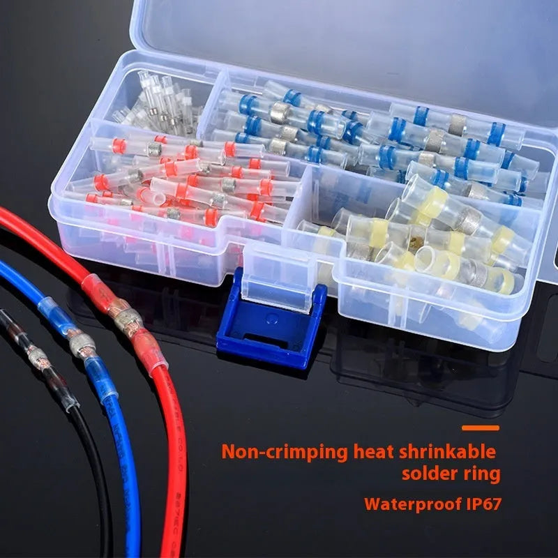 Waterproof heat shrink solder ring terminal connector in multiple colours for 32 amp electrical wiring