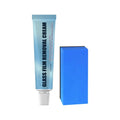 Blue car glass oil film remover with soft sponge applicator for windshield cleaning