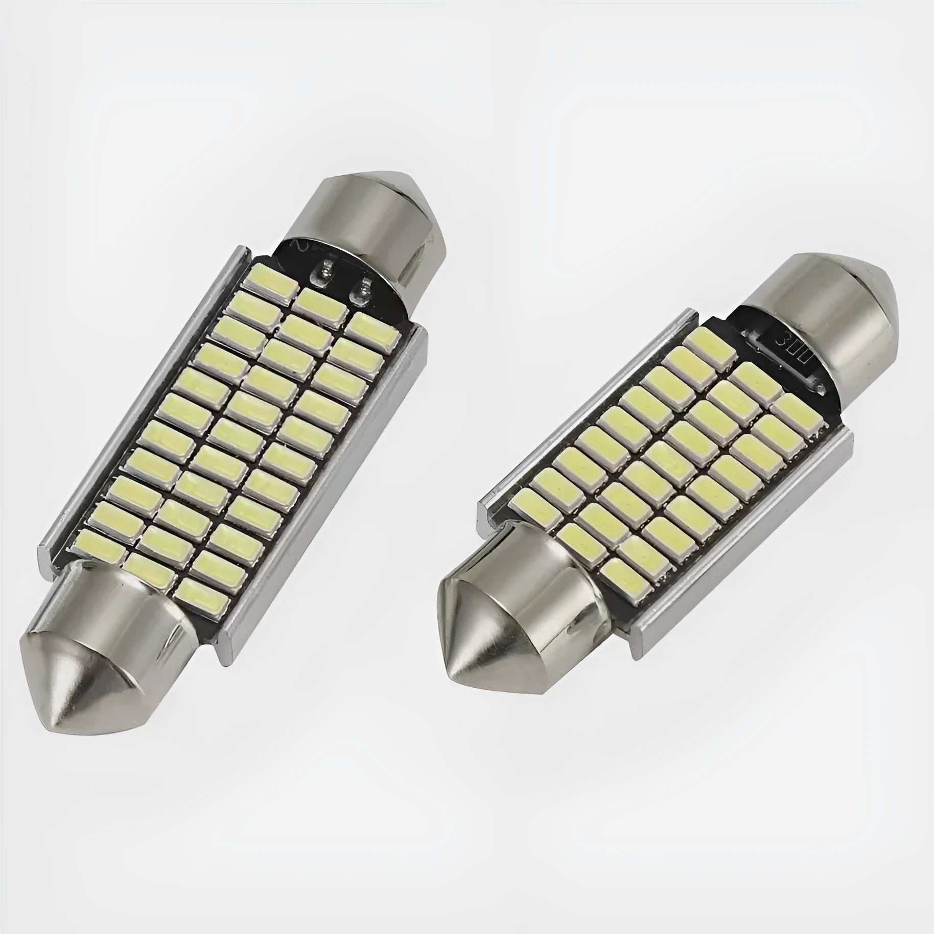 Aluminium car roof light with double-tip design in one of four available sizes