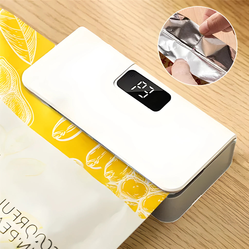 Small portable mini sealing machine for heat sealing plastic bags in blue or white colour