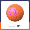 Rubber pet toy ball for dogs and cats in orange red or sapphire blue, single or dual mode