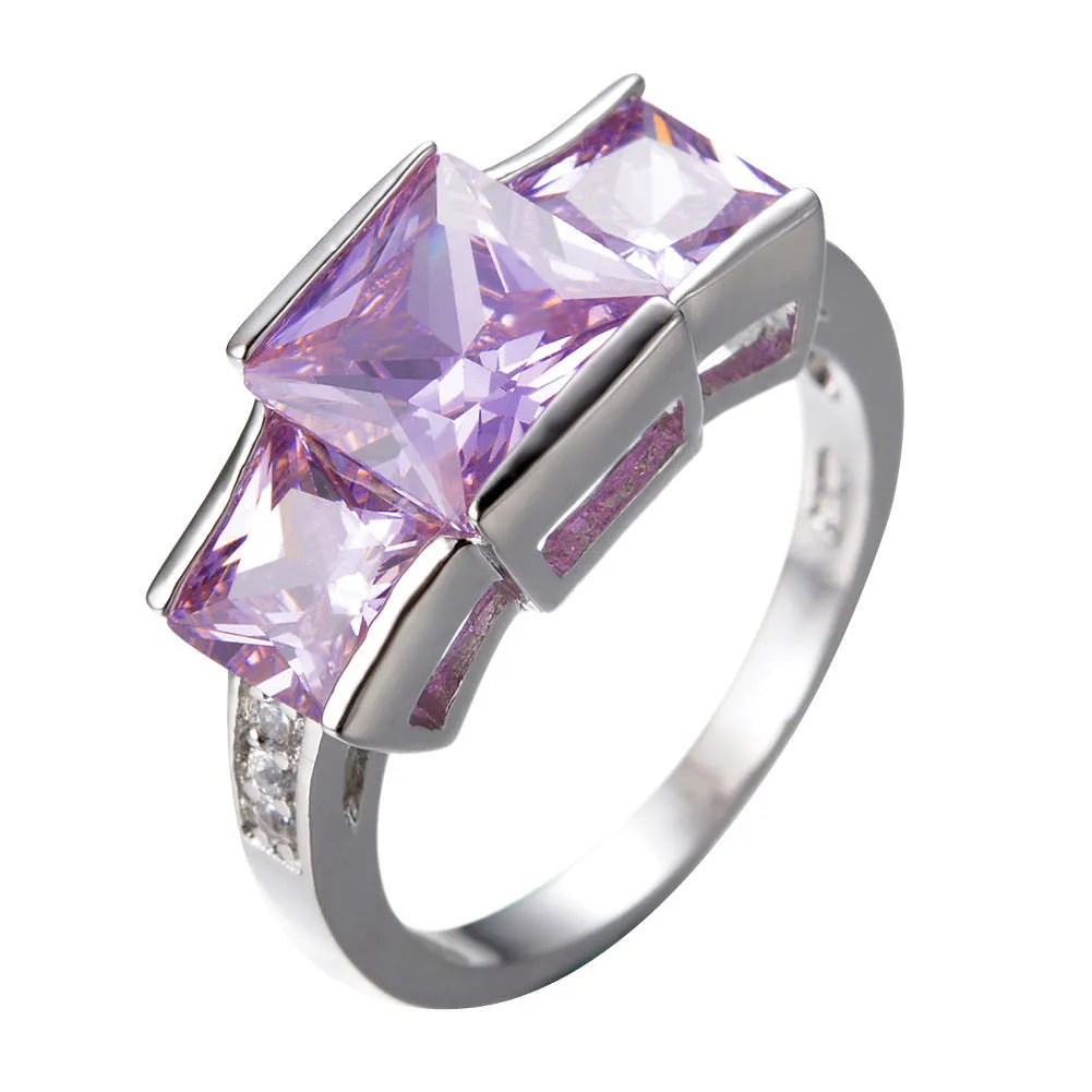 Women's copper ring with electroplated geometric design in multiple colour options