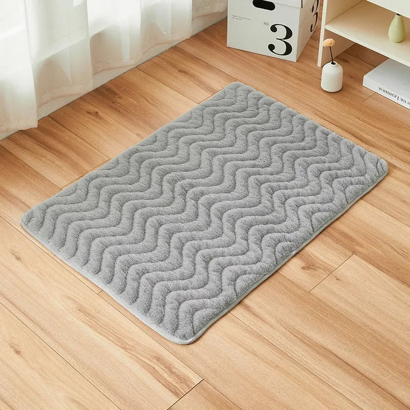 Thick warm plush pet sleeping mat for cats and dogs, shown as a soft cushion for cage, kennel, or floor use.