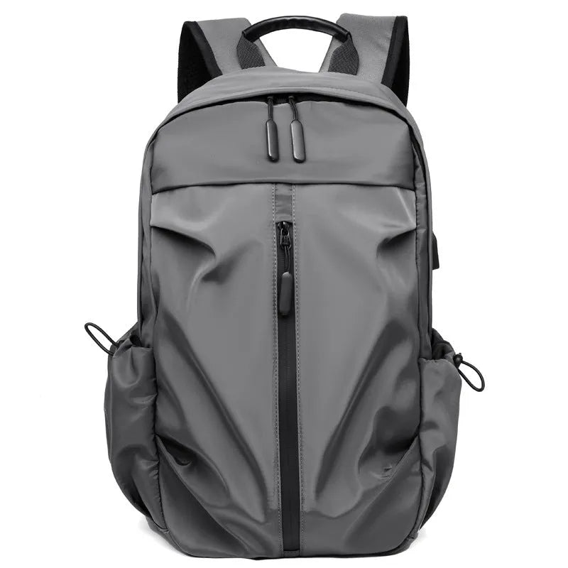 Men's business casual backpack in Oxford cloth with internal computer pocket, available in grey, 30.5x45cm