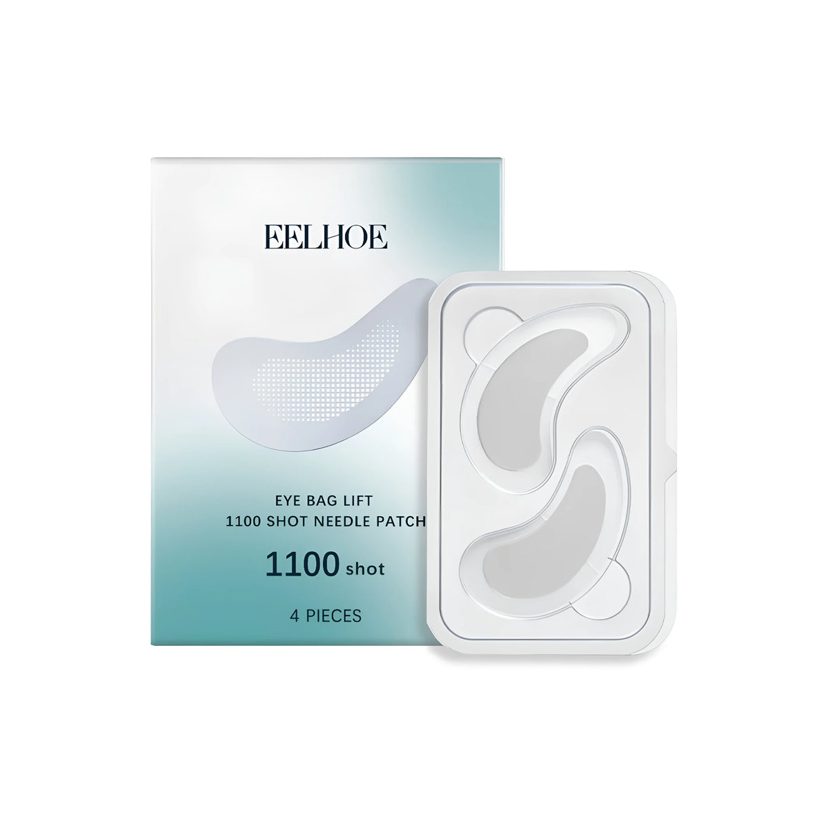 Four-piece clear gel under-eye patches with hyaluronic acid and vitamin E