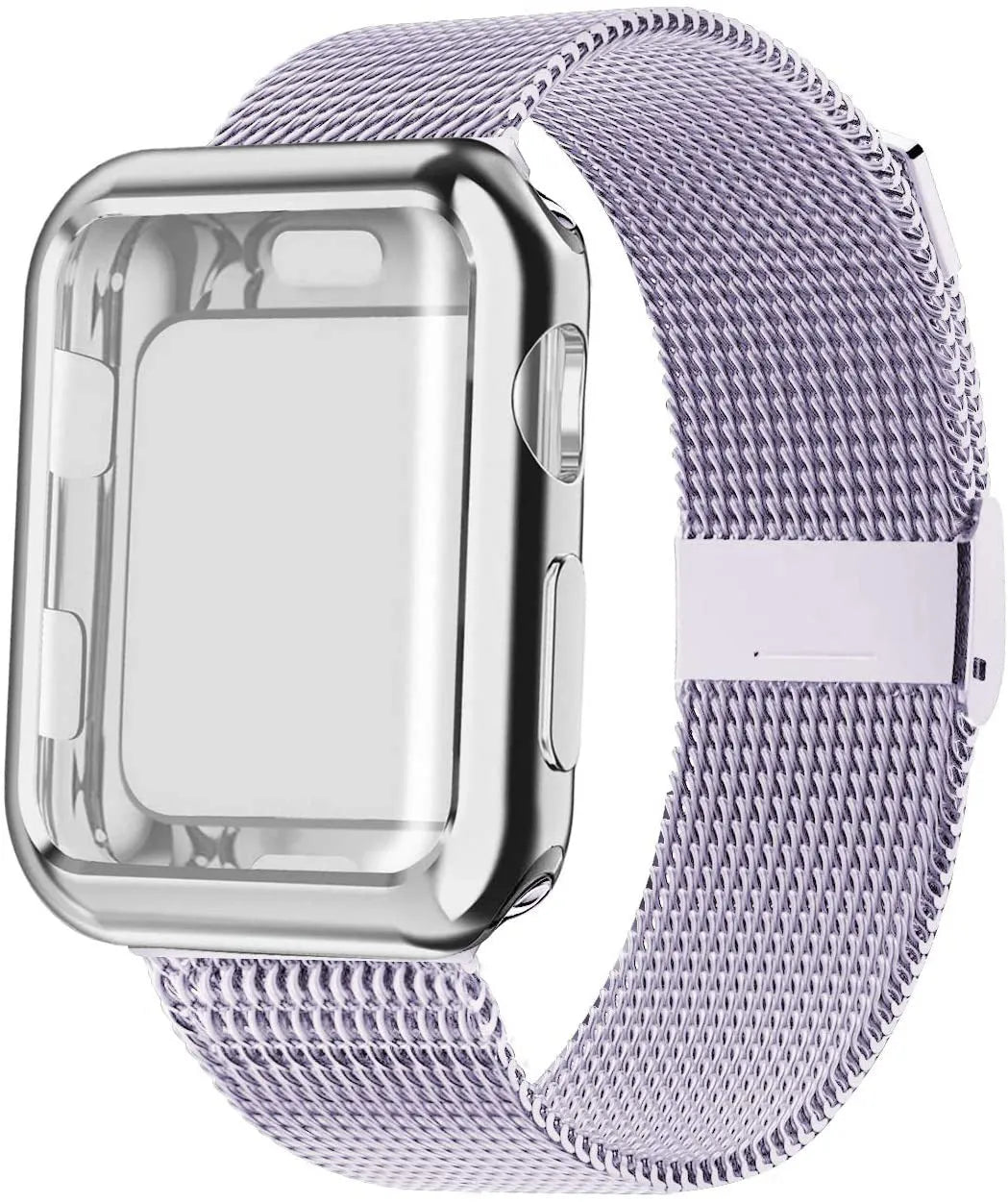 Apple Watch magnetic Milan metal wrist strap with TPU inner lining in silver colour