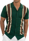 Men's summer short-sleeved polyester cardigan shirt shown in a single colour option against a plain background