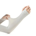 Viscose fibre blend sun protection oversleeves with open finger design in black colour