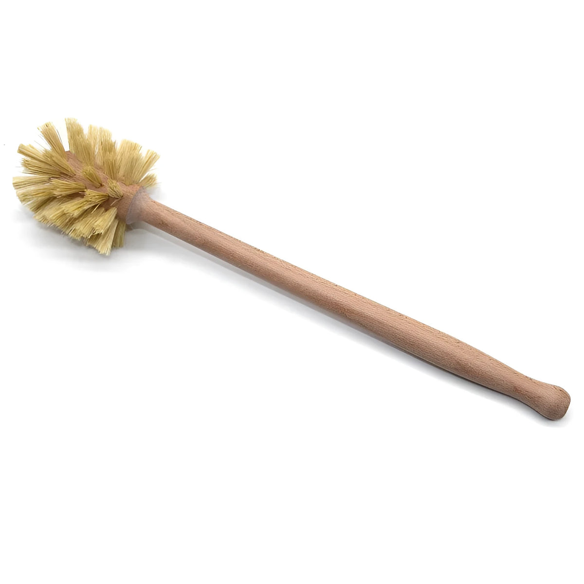 Large long handle beech wood bottle brush with sisal bristles, 34.5 x 6.5cm, beech sisal colour