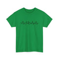 Green cotton short sleeve t-shirt with printed letter design, fresh sweet style