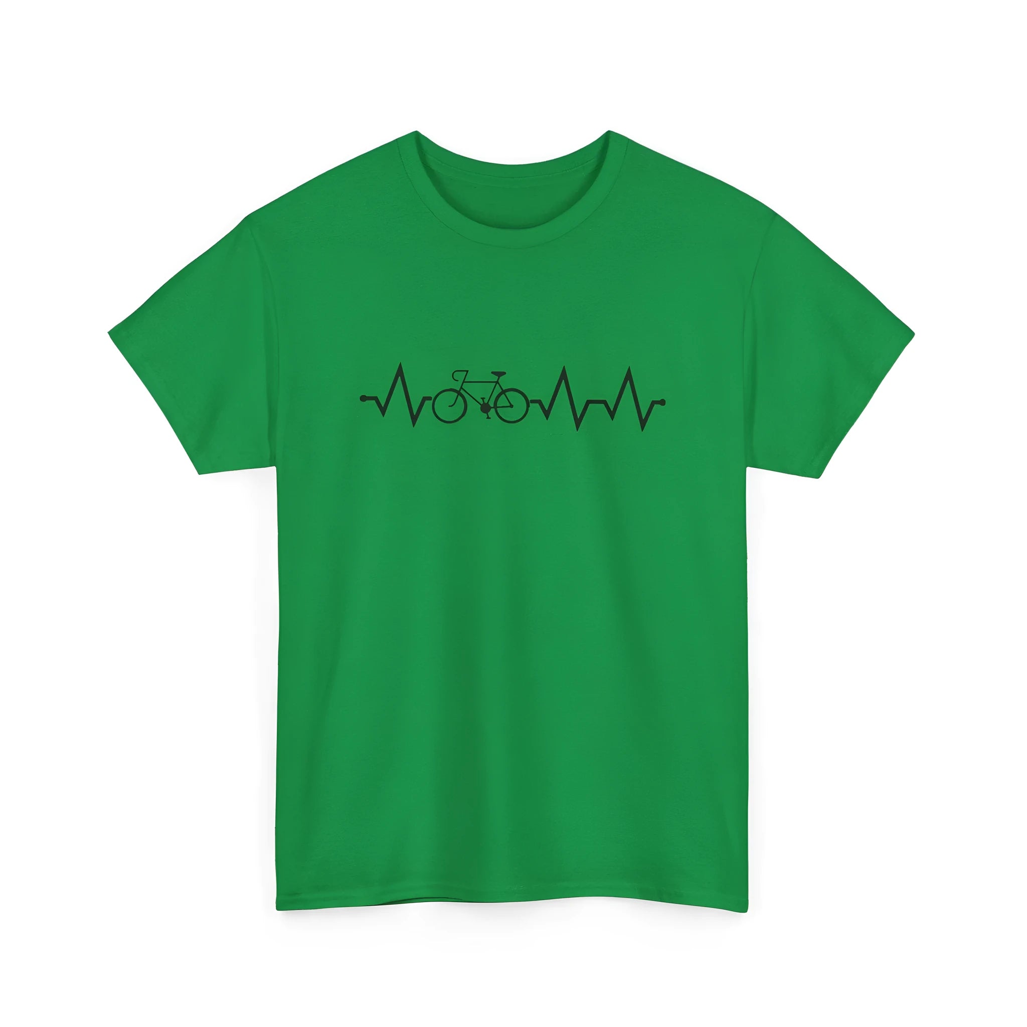 Green cotton short sleeve t-shirt with printed letter design, fresh sweet style