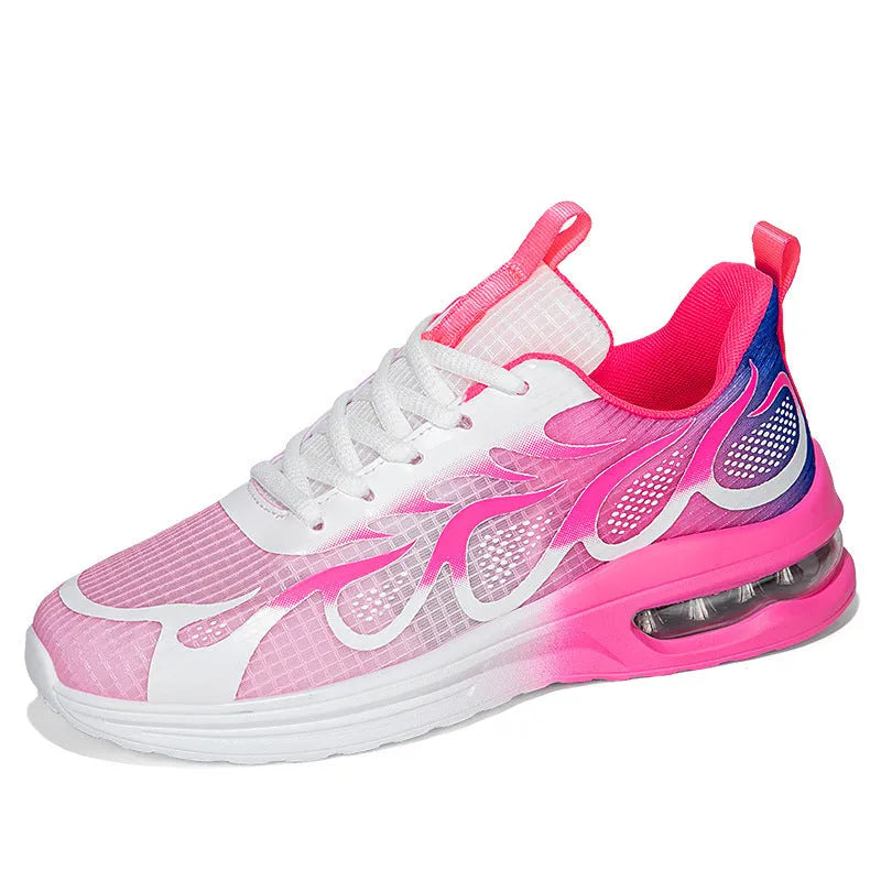 Women's mesh fashion casual sneakers in Moonlight colour with lace-up closure and PU sole
