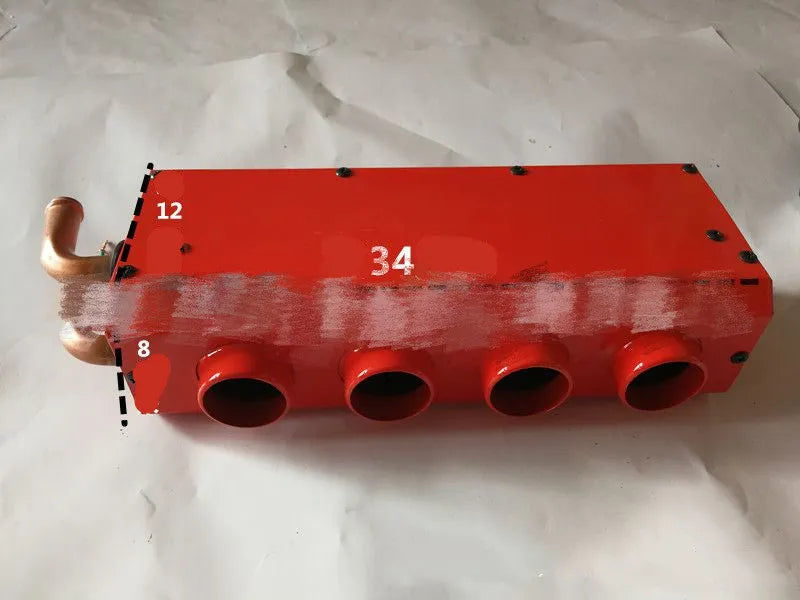 Long small metal car heater with four-hole copper pipe core for 12V 24V vehicles