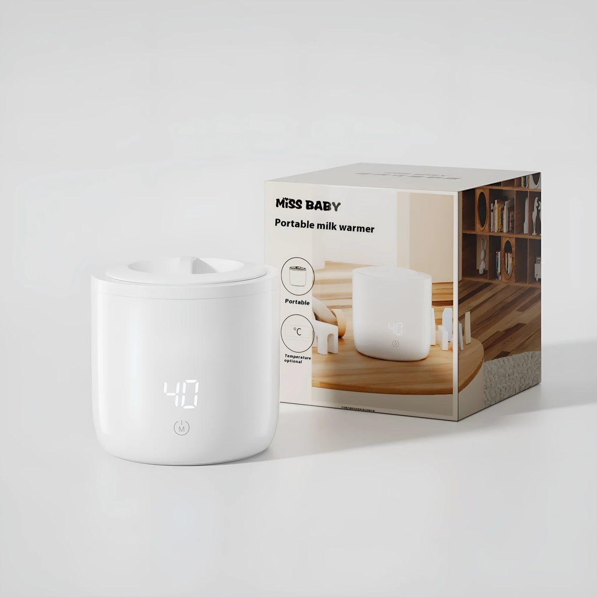White stainless steel milk warmer with automatic heating function and USB power