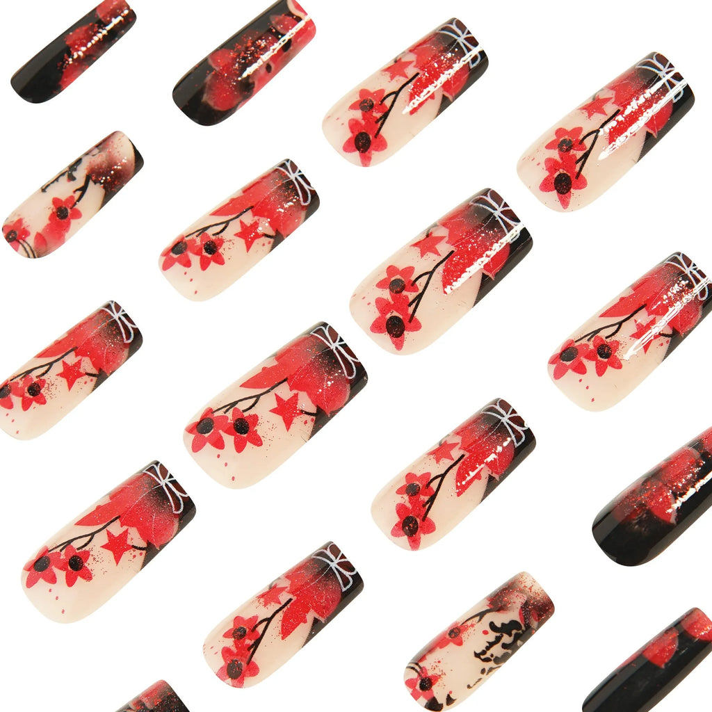 Reclaimed water pipe nail art stamping plates with wine red flower pattern and plastic wearable armour for ladies