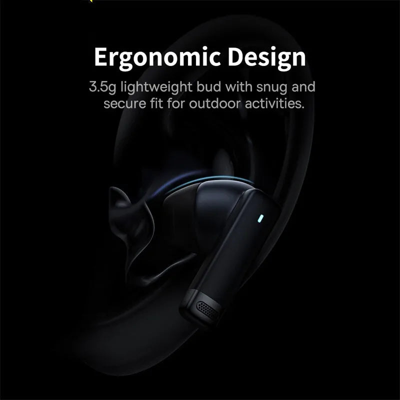 Active noise cancelling true wireless earphones in black or white with charging case