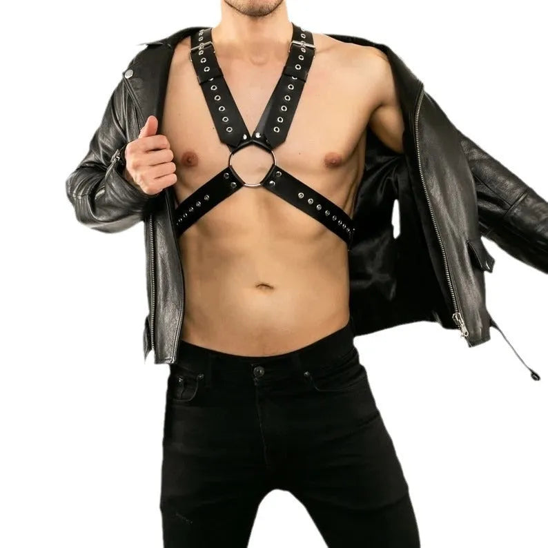 Black leather all-match fashion strap for casual and smart-casual wear