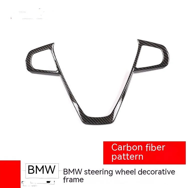BMW steering wheel carbon fibre pattern button frame trim in deluxe edition