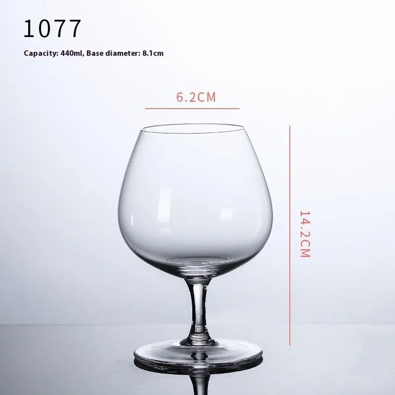 440ml clear crystal brandy glass with low foot and simple Nordic style for spirits