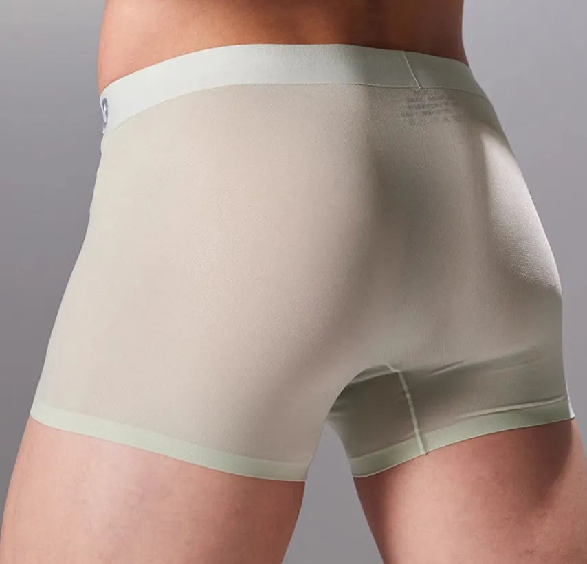 Lightweight seamless antibacterial sports underwear for men in large sizes, shown in multiple colour options.