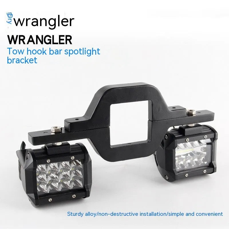 Black aluminium alloy LED reversing light bracket for Wrangler Jeep vehicles