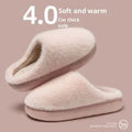 Non-slip winter insulated slippers with artificial wool lining and plush upper, available in five colours and sizes 36-45