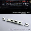 Silver metal car dashboard air conditioning button replacement panel with multiple size configurations