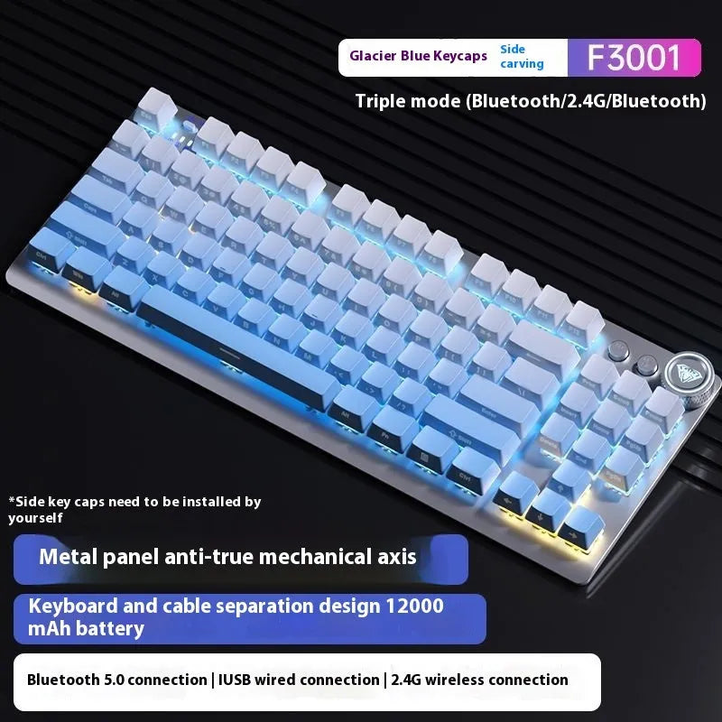 Tarantula wireless mechanical keyboard with side-engraved keycaps and metal case