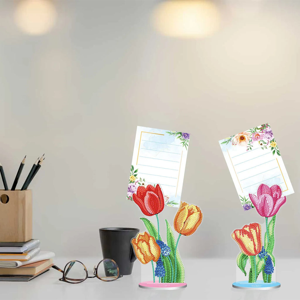 American-style handmade diamond painting desktop note clip decorative set with frameless construction