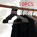 Elegant black modern clothes hanger with anti-slip, anti-rust, and anti-fade features.