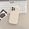 Solid colour TPU air cushion phone case with wave pattern for iPhone, in beige black or berry red