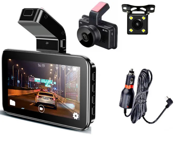 3-inch HD car DVR with dual lens camera for front and rear vehicle recording