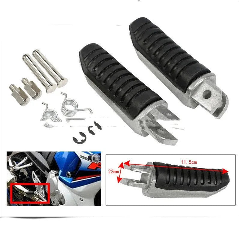 Black aluminium alloy motorcycle footpeg set for Suzuki Hayabusa and V-Strom models