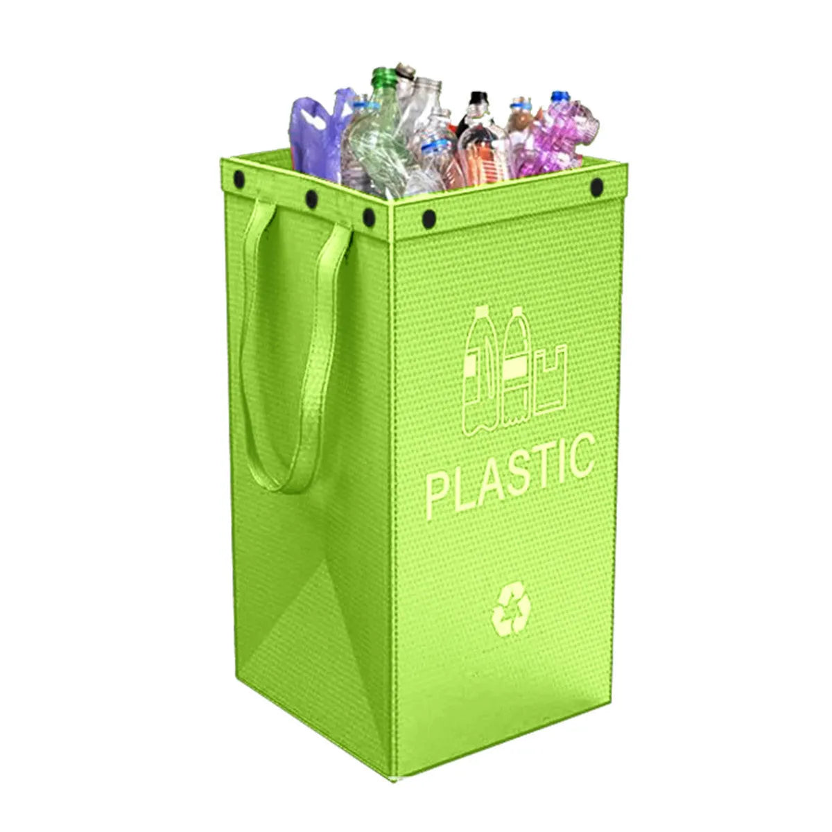 Blue handbag style 40-litre plastic waste sorting bin with waterproof construction