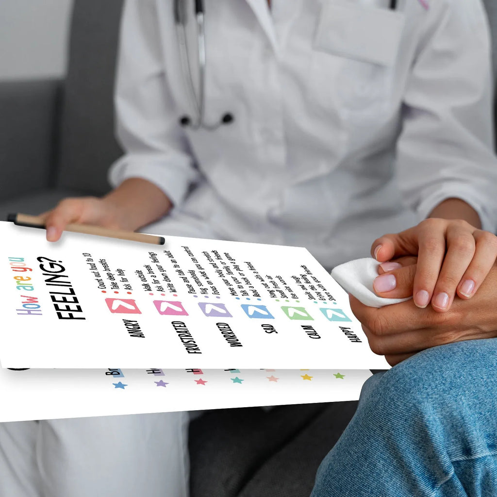 Set of 12 mental health posters printed on coated paper with bright film finish, 255 x 355mm