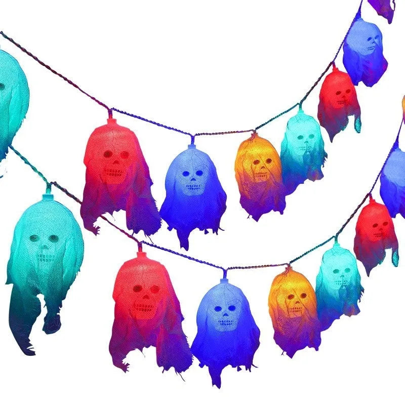 Halloween coloured lights strand for indoor wall decoration with battery box power supply