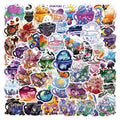 Nordic style colourful tea cup waterproof stickers 50-piece pack for DIY personalisation