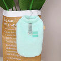Blue coral fleece casual jacket for a dog on a white background.