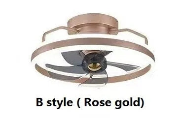 Modern simple style white ceiling fan lamp with integrated light and acrylic shade.