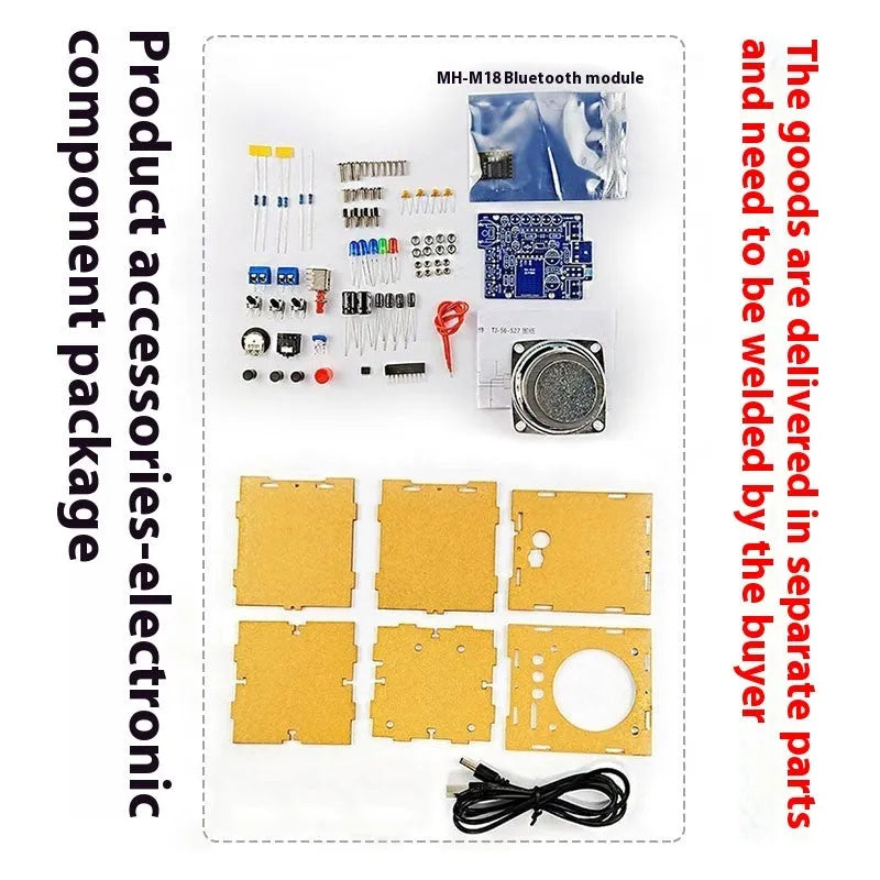 Bluetooth speaker electronic kit with PCB circuit board and components for DIY soldering