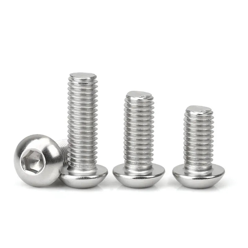 Stainless steel half round pan head hexagon screw with whitewash finish