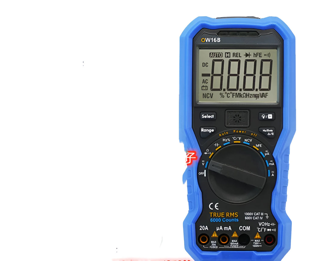 Handheld digital multimeter with NCV voltage detection and temperature measurement functions