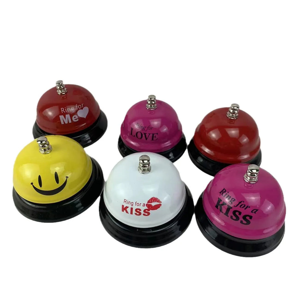 Iron hand bell for classroom games or restaurant service in a choice of coloured finishes