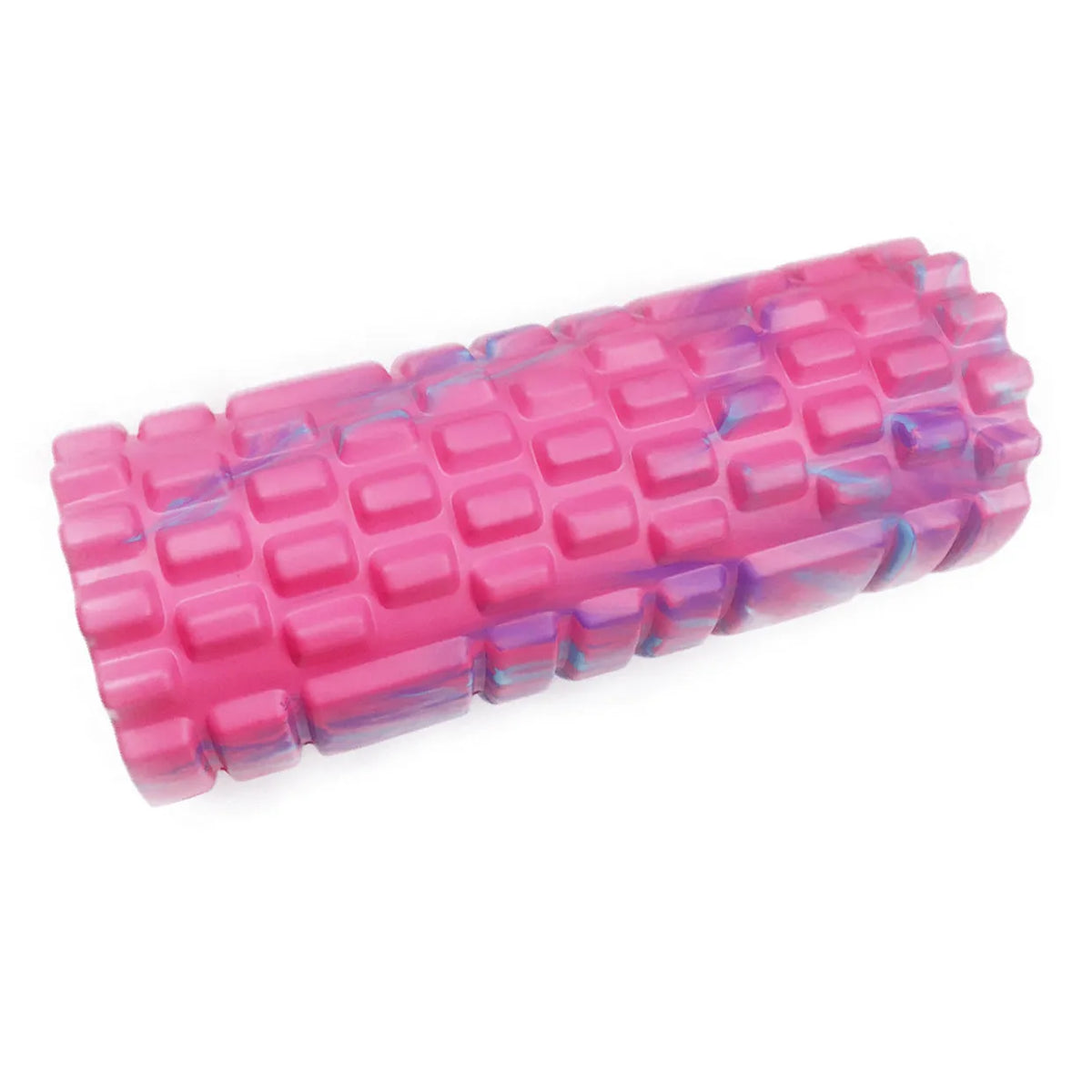 33cm camouflage EVA foam roller in blue green yellow pattern for fitness and massage