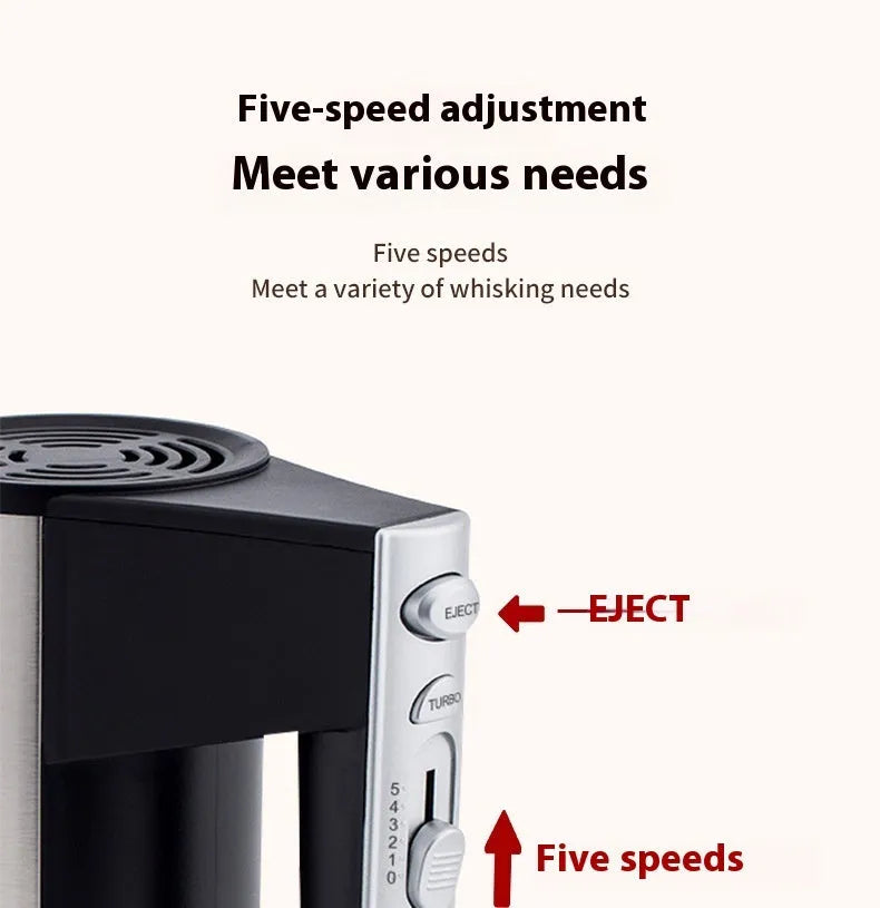 SL-25209 model 500W hand-held electric mixer with five speed settings
