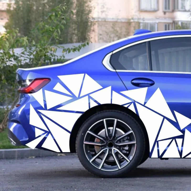 200cm long car decoration sticker with geometric pattern in five colour options