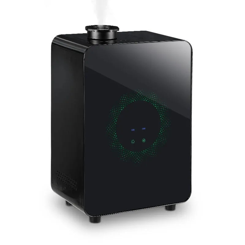 Large matte black intelligent aromatherapy machine wall-mounted with touch panel and 300ml capacity