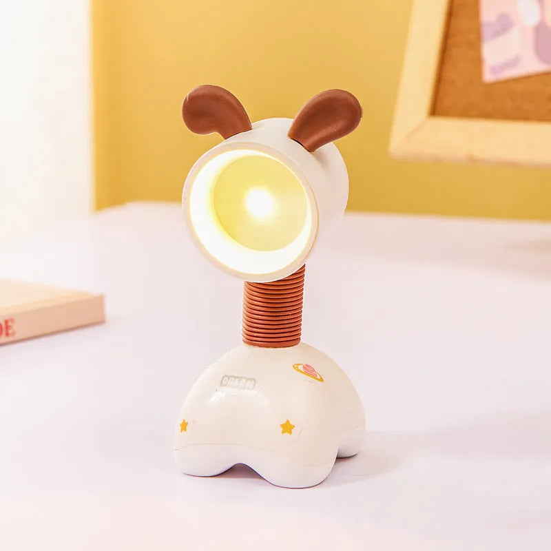 DIY cartoon character magnetic night light with adjustable head on metal surface